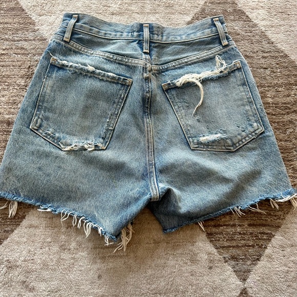 Agolde Women's Frayed Blue Jean Shorts - Picture 4 of 13
